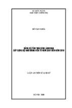 Luận án tiến sĩ đảng bộ tỉnh thái bình lãnh đạo xây dựng đội ngũ đảng viên từ năm 2001 đến năm 2010