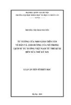 Tư tưởng của nho giáo tiên tần về dân và ảnh hưởng của nó trong lịch sử tư tưởng việt nam từ thế kỷ xi đến nửa thế kỷ xix​