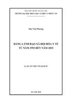 đảng lãnh đạo xã hội hóa y tế từ năm 1993 đến năm 2015​