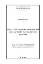 Tăng cường thanh tra ngân sách nhà nước cấp huyện trên địa bàn tỉnh hưng yên​