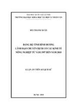 đảng bộ tỉnh bình dương lãnh đạo chuyển dịch cơ cấu kinh tế nông nghiệp từ năm 1997 đến năm 2010​