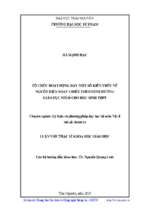 Tổ chức hoạt động dạy một số kiến thức về nguồn điện xoay chiều theo định hướng giáo dục stem cho học sinh thpt​