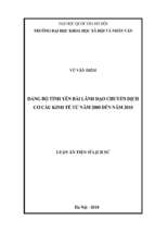 đảng bộ tỉnh yên bái lãnh đạo chuyển dịch cơ cấu kinh tế từ năm 2000 đến năm 2010​