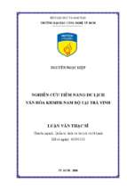 Nghiên cứu tiềm năng du lịch văn hóa khmer nam bộ tại trà vinh​