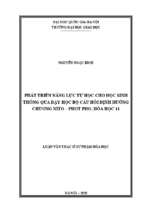 Phát triển năng lực tự học cho học sinh thông qua dạy học bộ câu hỏi định hướng chương nito   phot pho, hóa học 11​