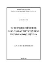 Tư tưởng hồ chí minh về nâng cao dân trí và vận dụng trong giai đoạn hiện nay​