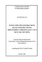 Sử dụng phần mềm geogebra trong dạy học khám phá chương phép dời hình và phép đồng dạng lớp 11 trung học phổ thông​