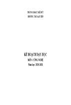 Kế hoach dạy học môn công nghệ 6 ptnl mới nhất