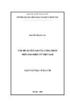 Vấn đề quyền lợi của công nhân trên báo điện tử việt nam