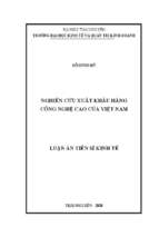 Nghiên cứu xuất khẩu hàng công nghệ cao của việt nam