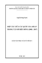 Hợp tác giữa các quốc gia asean trong vấn đề biển đông (2002   2017)​