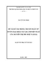 đề tài đô thị trong truyện ngắn nữ đương đại (khảo sát qua truyện ngắn của nguyễn thị thu huệ và di li)​