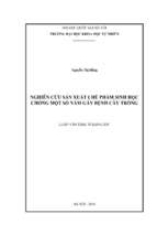 Nghiên cứu sản xuất chế phẩm sinh học chống một số nấm gây bệnh cây trồng​