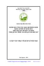 đánh giá công tác giao dịch bảo đảm bằng quyền sử dụng đất trên địa bàn huyện vân đồn, tỉnh quảng ninh giai đoạn năm 2015 2017​