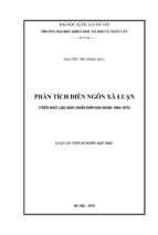 Phân tích diễn ngôn xã luận (trên ngữ liệu báo nhân dân giai đoạn 1964   1975)​