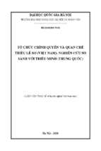 Tổ chức chính quyền và quan chế triều lê sơ (việt nam) nghiên cứu so sánh với triều minh (trung quốc)