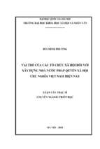 Vai trò của các tổ chức xã hội đối với xây dựng nhà nước pháp quyền xã hội chủ nghĩa việt nam hiện nay​