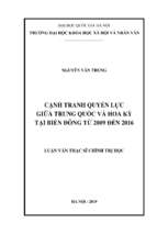 Cạnh tranh quyền lực giữa trung quốc và hoa kỳ tại biển đông từ 2009 đến 2016​