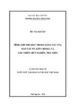 Hình ảnh nho học trong sáng tác của ngô tất tố (lều chõng) và chu thiên (bút nghiên, nhà nho)