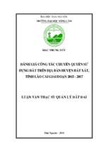 đánh giá công tác chuyển quyền sử dụng đất trên địa bàn huyện bát xát, tỉnh lào cai giai đoạn 2015   2017​