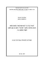 đối chiếu thành ngữ và tục ngữ liên quan đến nước giữa tiếng hán và tiếng việt​