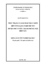 Thực trạng và giải pháp phát triển bền vững làng nghề phú túc (huyện phú xuyên, thành phố hà nội) hiện nay​