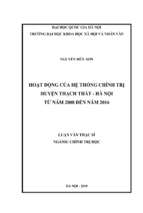 Hoạt động của hệ thống chính trị huyện thạch thất   hà nội từ năm 2008 đến năm 2016​