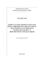 Nghiên cứu ở mức độ phân tử khả năng kháng carbapenem của một số vi khuẩn gram âm phân lập từ bệnh nhân tại bệnh viện việt đức và bệnh viện trung ương quân đội 108​