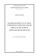 Sự đa dạng di truyền của các chủng staphylococcus aureus phân lập được ở bếp ăn tập thể tại một số trường tiểu học bán trú hà nội​
