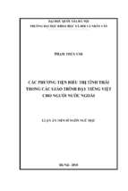 Các phương tiện biểu thị tình thái trong các giáo trình dạy tiếng việt cho người nước ngoài​