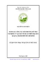 đánh giá công tác bồi thường hỗ trợ tái định cư tại một số dự án trên địa bàn quận 6, thành phố hồ chí minh​