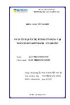Phân tích quản trị rủi ro tín dụng tại ngân hàng sacombank   cn sài gòn