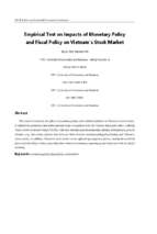 Empirical test on impacts of monetary policy and fiscal policy on vietnam’s stock marke