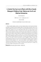 Is gender pay gap low in plants with more female managers. evidence from vietnamese small and medium enterprises