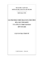 Giải pháp hoàn thiện hoạt động phân phối hóa chất tinh khiết của công ty tnhh nam giao đến năm 2020