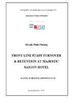 Front line staff turnover & retention at majestic saigon hotel