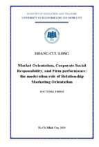 Market orientation, corporate social responsibility, and firm performance the moderation role of relationship marketing orientation