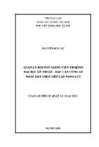 Quản lý đội ngũ giảng viên trường đại học kỹ thuật   hậu cần công an nhân dân theo tiếp cận năng lực