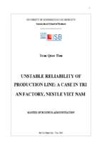 Unstable reliability of production line a case in tri an factory, nestle viet nam