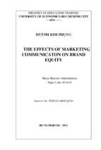 The effects of marketing communication on brand equity