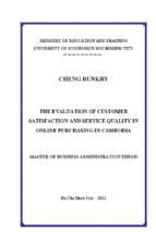 The valuation of customer satisfaction and service quality in online purchasing in cambodia