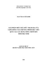 Giải pháp thúc đẩy mức độ tham gia của cộng đồng vào chương trình mục tiêu quốc gia xây dựng nông thôn mới tỉnh trà vinh