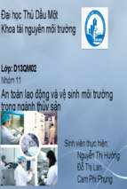 An toàn lao động và vệ sinh môi trường trong ngành thủy sản.ppt