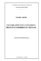 Factors affecting customer trust in e commerce in vietnam