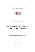 Poor demand planning in meizan clv company