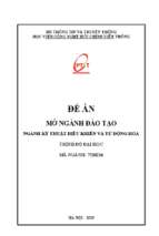 đề án đào tạo ngành kỹ thuật điều khiển và tự động hóa