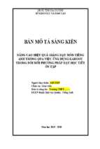 Skkn nâng cao hiệu quả giảng dạy môn tiếng anh thông qua việc ứng dụng kahoot trong đổi mới phương pháp dạy học tiết ôn tập