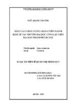 Luận án tiến sĩ nâng cao chất lượng giảng viên ngành kinh tế các trường đại học công lập trên địa bàn thành phố hà nội