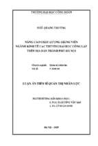 Nâng cao chất lượng giảng viên ngành kinh tế các trường đại học công lập trên địa bàn thành phố hà nội (1)