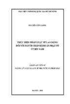 Thực hiện pháp luật về lao động đối với người chấp hành án phạt tù ở việt nam